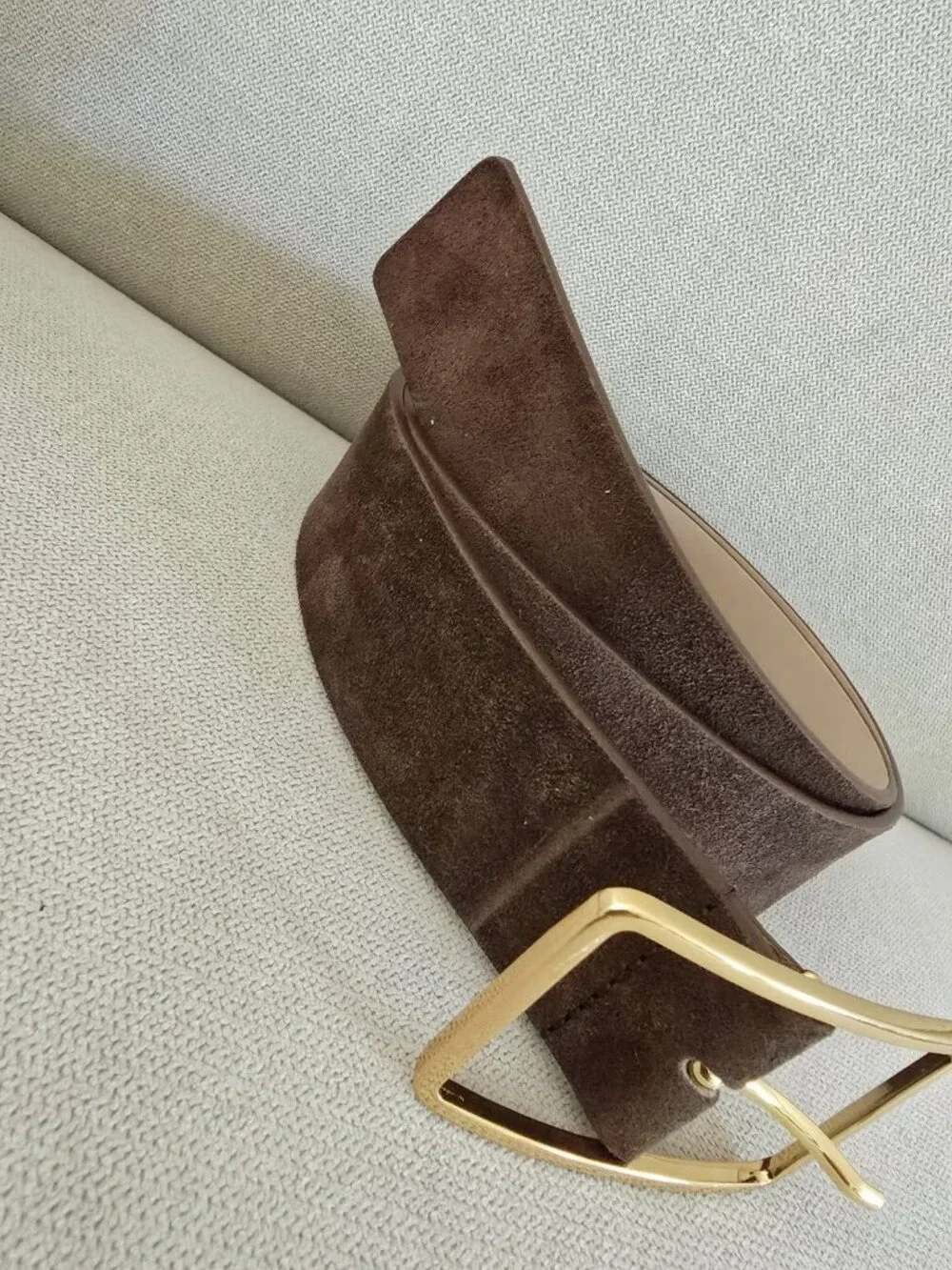B-Low The Belt Chocolate Brown Suede Leather Milla Belt Small S Gold Buckle